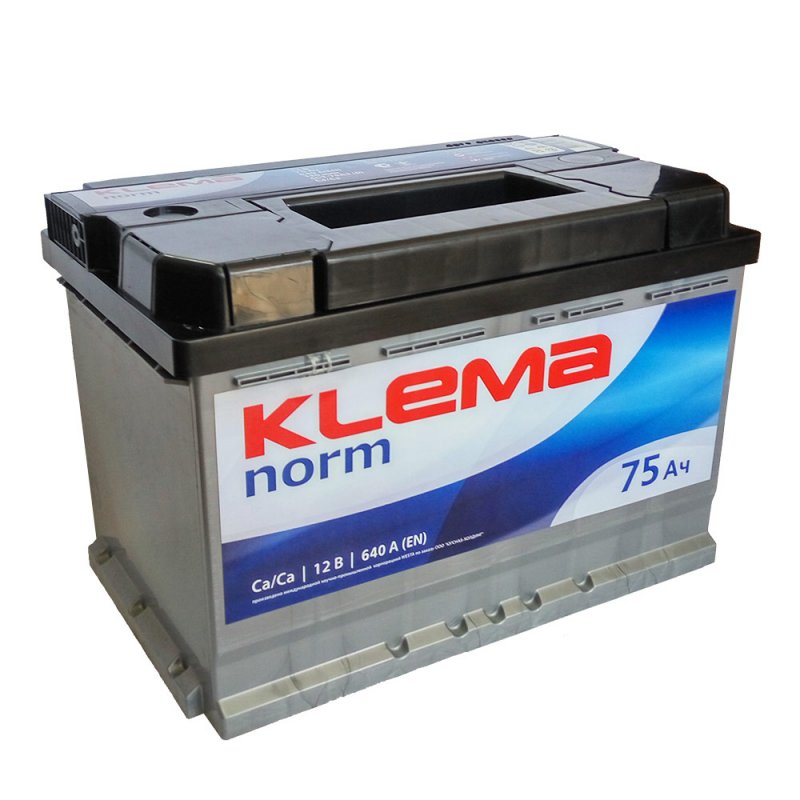 Акумулятор Klema norm 75Ah 680A R+